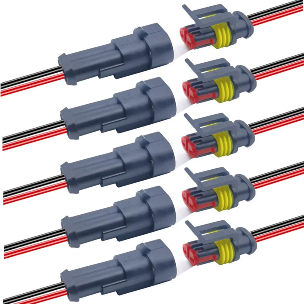 Waterproof Electrical Connectors | 1-4 Pin Quick Disconnect | 10-Piece Set with Wire - Thumbnail 2