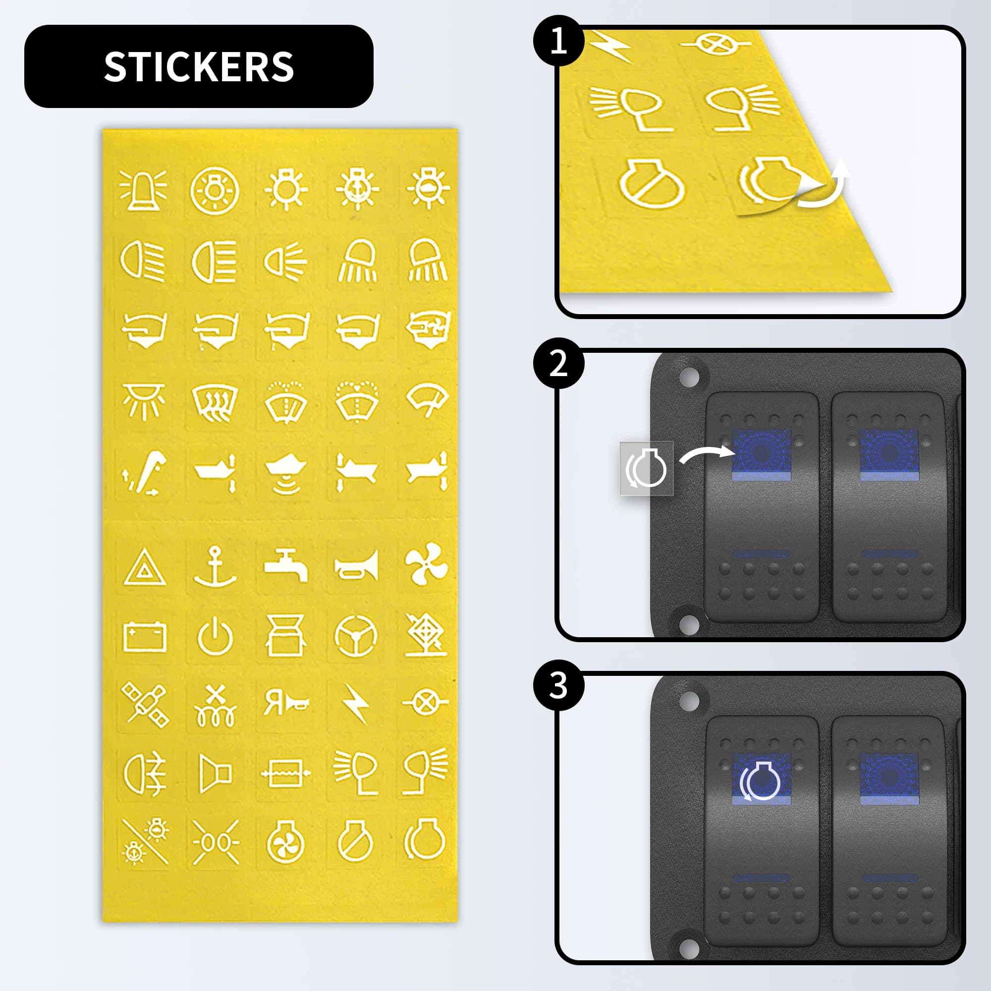 Marine-Grade 7-Gang Rocker Switch Panel | Waterproof with USB Charger & Voltmeter - Thumbnail 4