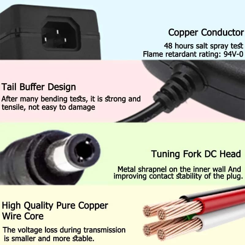 AC/DC Power Adapter | 5V 10A Switching Supply | For LED Lighting & CCTV Systems - Thumbnail 4
