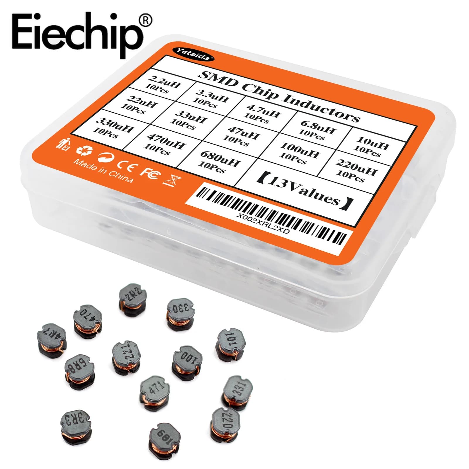 CD54 SMD Inductor Kit | 130-Piece Assortment (2.2uH-680uH) | For DC-DC Converters & Power Circuits - Thumbnail 3