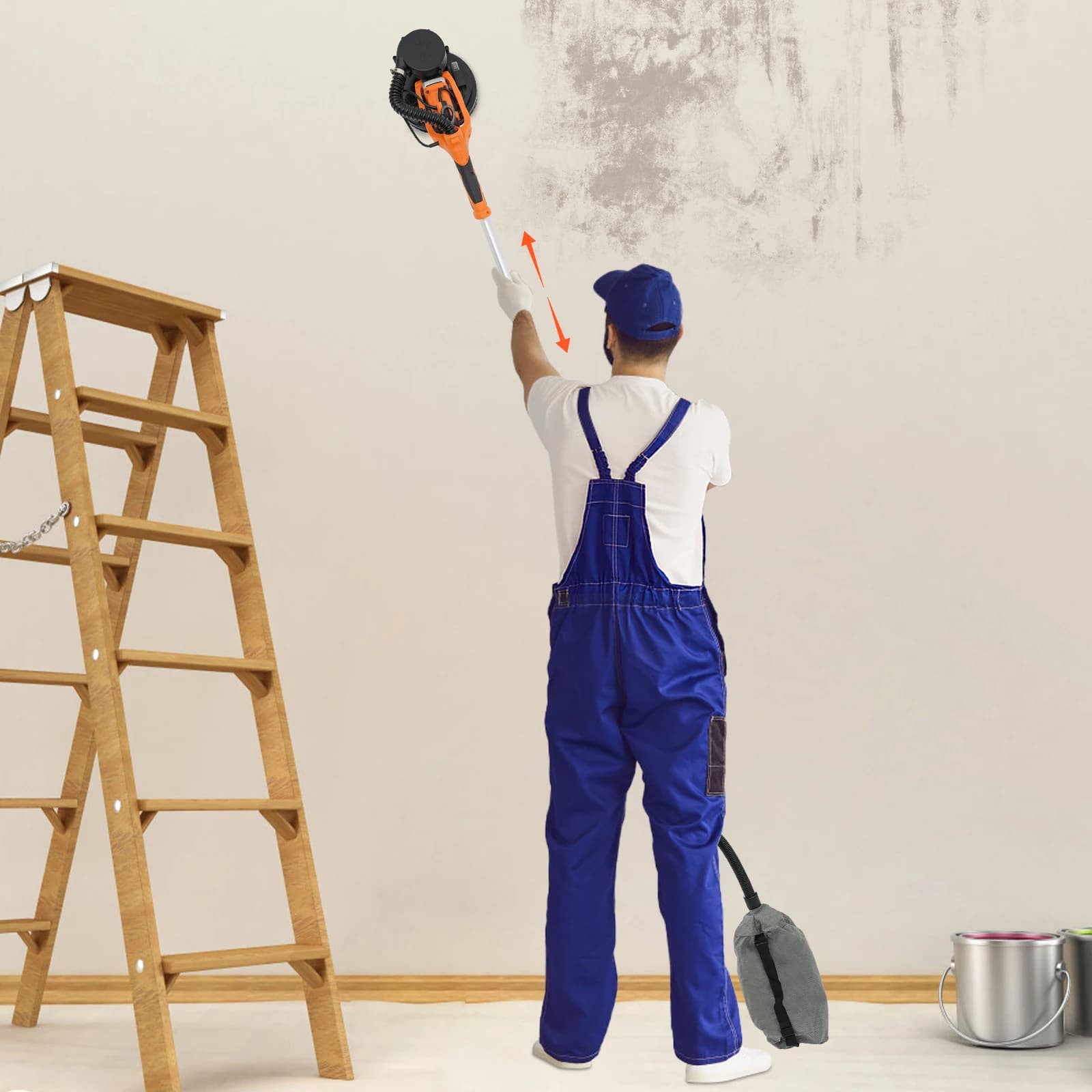Drywall Sander | 750W with Vacuum Collection | Variable Speed Ceiling & Wall Sander - Thumbnail 5