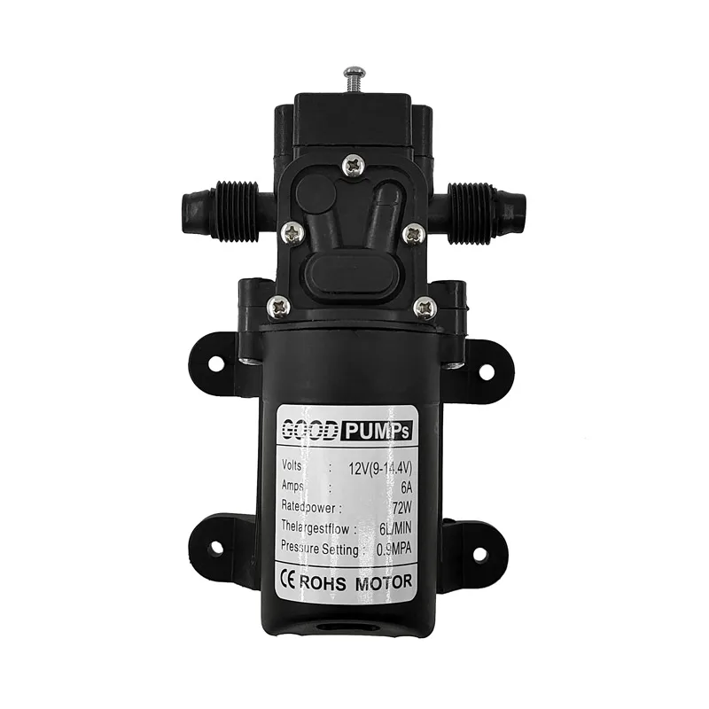 12VDC High Pressure Diaphragm Pump | 72W 6L/Min Automatic Switch | Reflux Pump for Car Washing & Spraying - Thumbnail 4