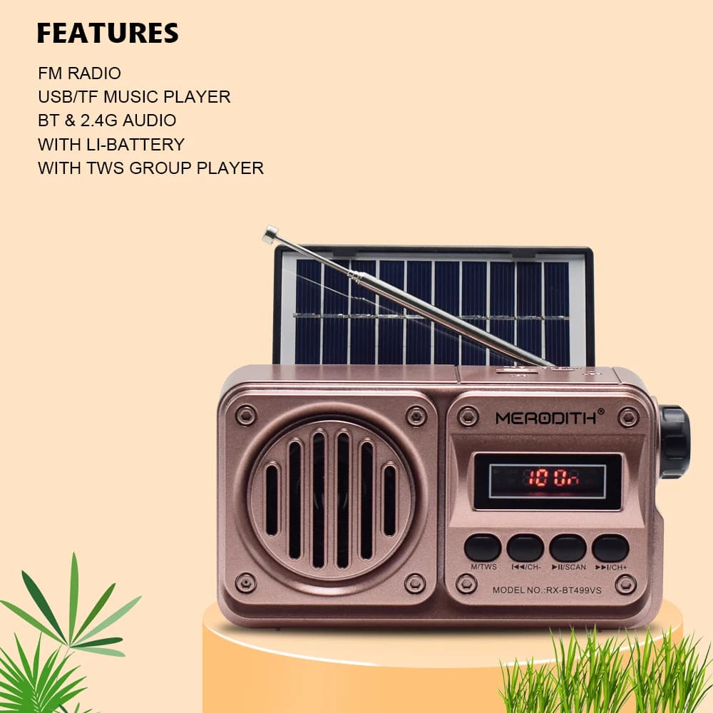 Solar-Powered Emergency Radio | Bluetooth Speaker with FM & MP3 Playback | Portable Power Outage Kit - Thumbnail 4