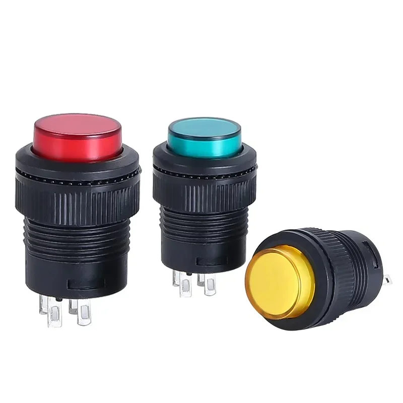 16mm Self-Resetting Push Button Switch | 4-Color LED Illumination | 2-Pin & 4-Pin Models - Thumbnail 6