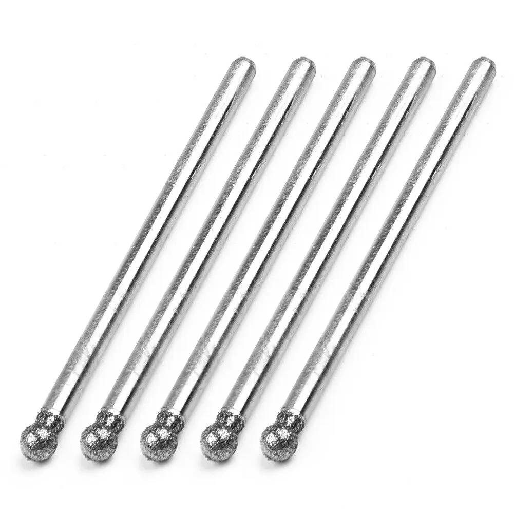 Diamond Burr Set | 5-Piece Rotary Tool Bits | 0.5mm-8mm Range | 2.35mm Shank - Thumbnail 5