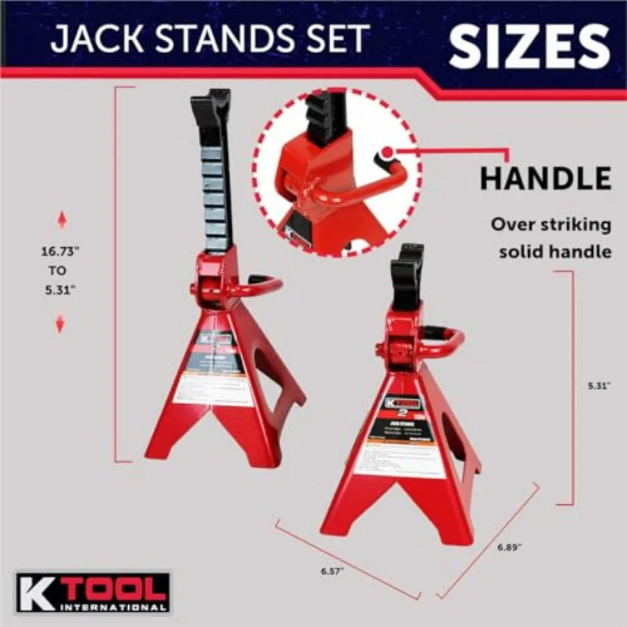 2-Ton Hydraulic Floor Jack | 4000 lb. Capacity with Jack Stands | Garage & Shop Repair - Thumbnail 5