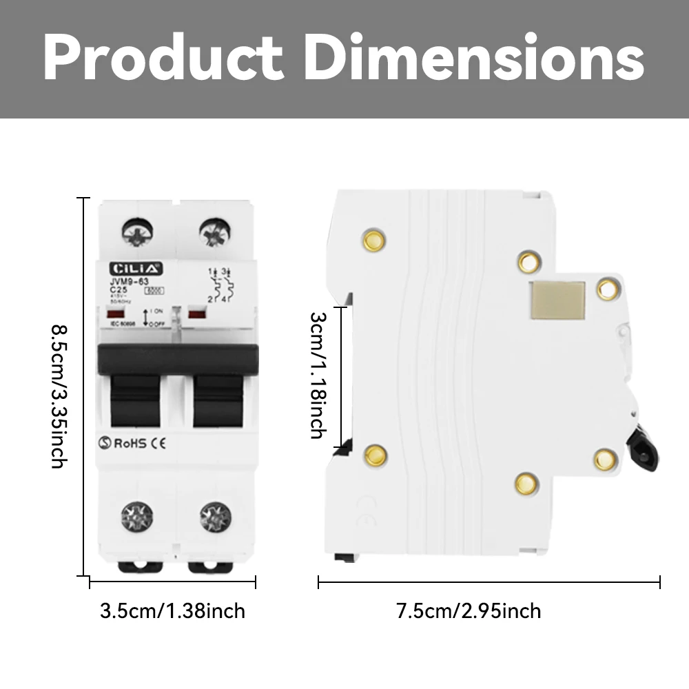 DIN Rail Miniature Circuit Breaker | 1P+N & 2P | 10-32A | 120/240V AC | CE Certified - Thumbnail 2