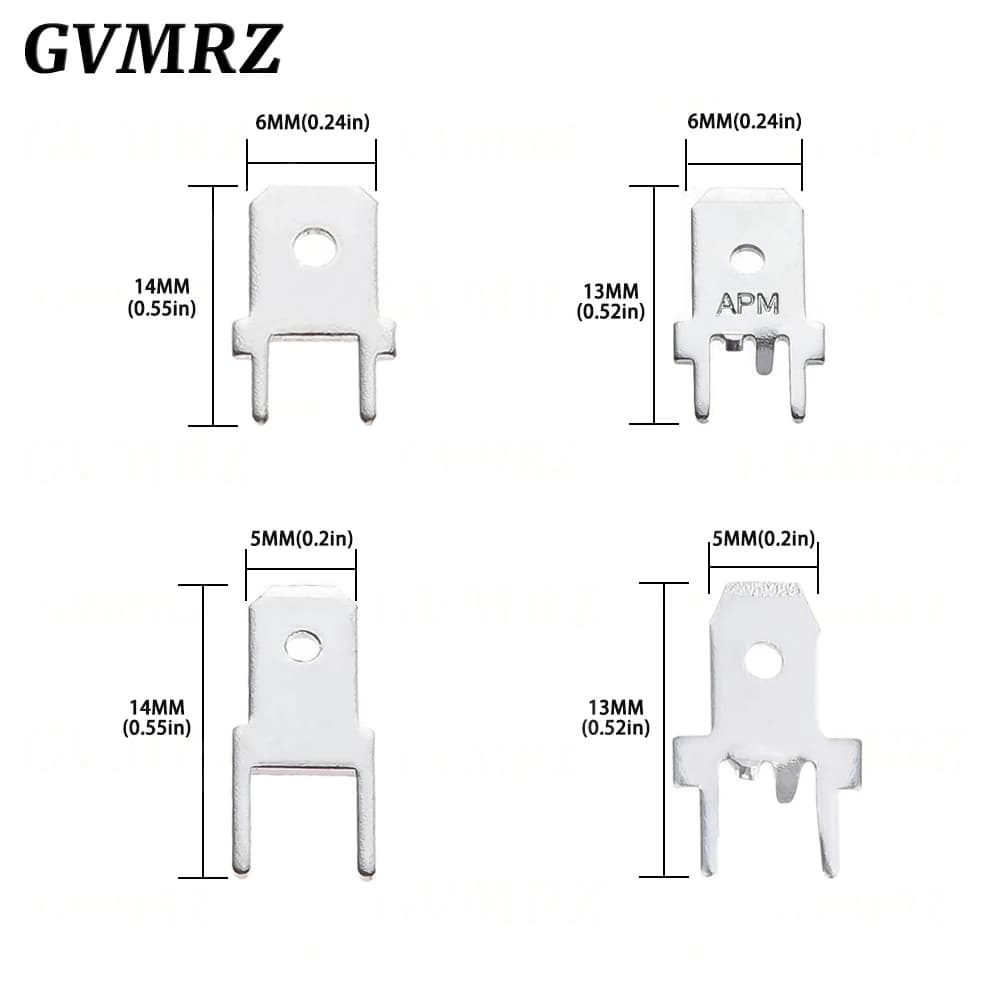 PCB Spade Terminal Kit | 4.8mm & 6.3mm Cold-Press Connectors | 100-Piece Set - Thumbnail 4