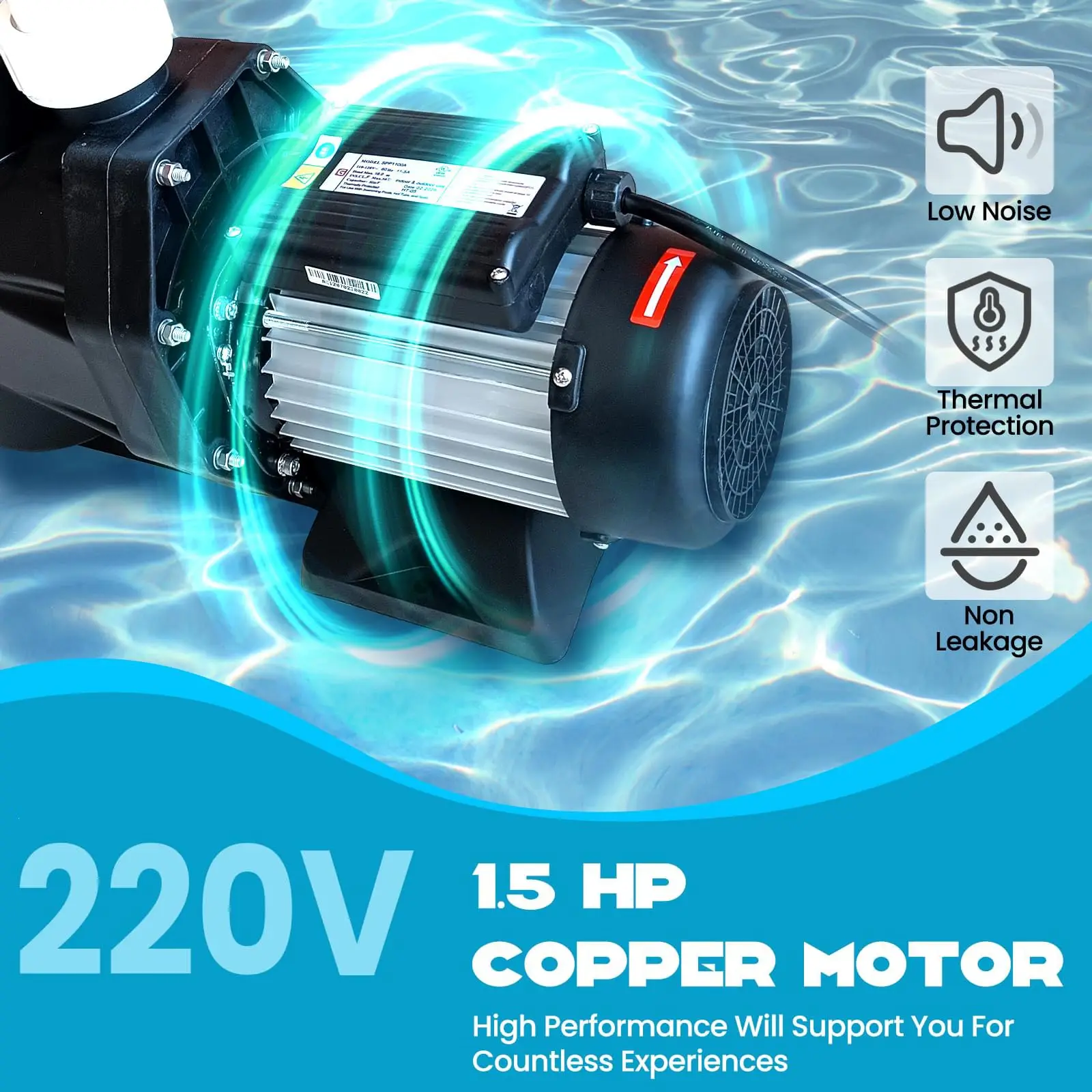 Above Ground Pool Pump | 1.5HP-3.0HP 110V/220V | Copper Motor Swimming Pool Pump - Thumbnail 4