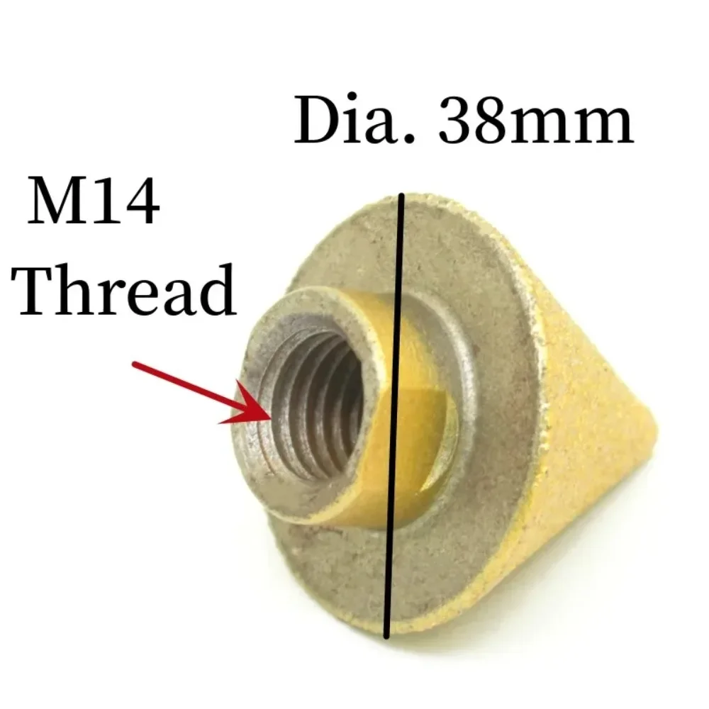 Diamond Tile Chamfering Bit | M14 Thread | 38mm & 50mm Sizes | Bevel & Edge Grinding Tool - Thumbnail 3