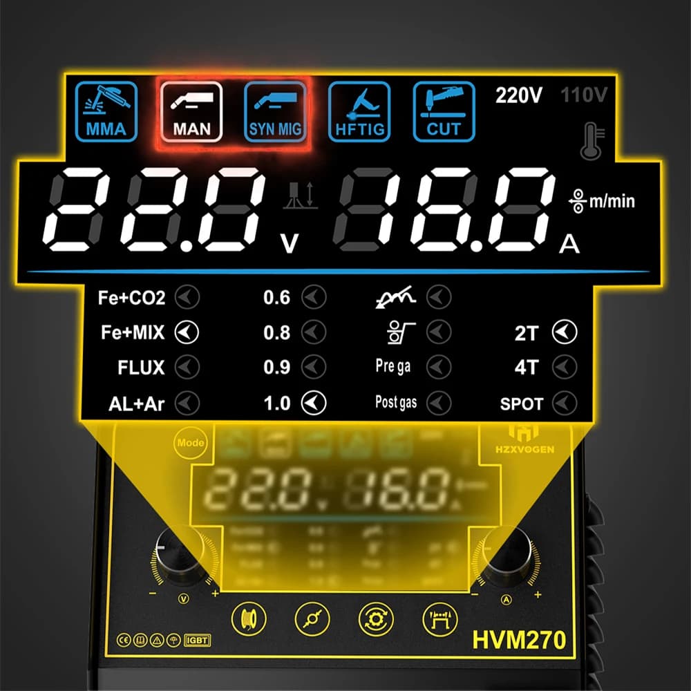 6-in-1 Inverter Welder | MIG/TIG/Stick Aluminum Welding Machine | Digital Control - Thumbnail 2