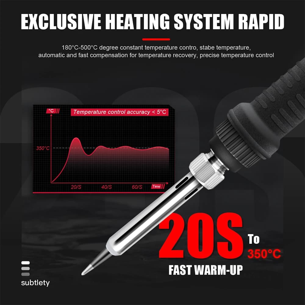 60W/80W Adjustable Temperature Soldering Station | Digital LCD Display | 110V/220V Welding Tool - Thumbnail 2