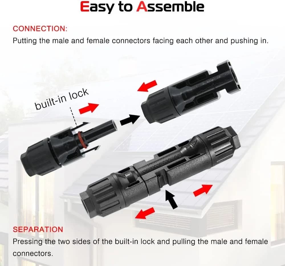 Solar Panel Connector Kit | 1000VDC 30A | 2.5/4/6mm² PV Cable | Weatherproof Branch Connectors - Thumbnail 5