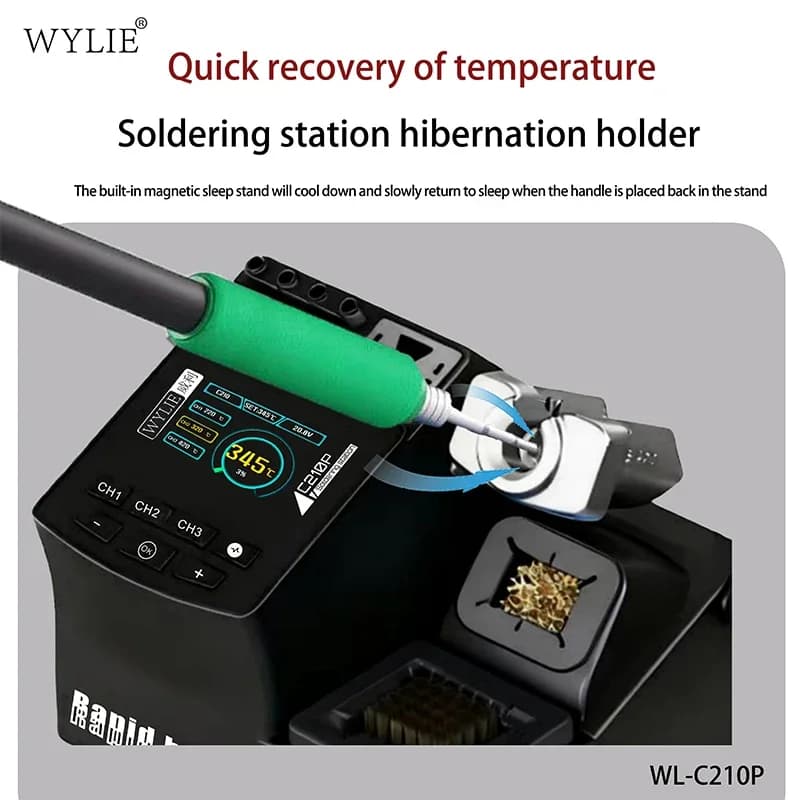 Digital Soldering Station | 200W Precision Welder with C210 Tips for Electronics Repair - Thumbnail 4