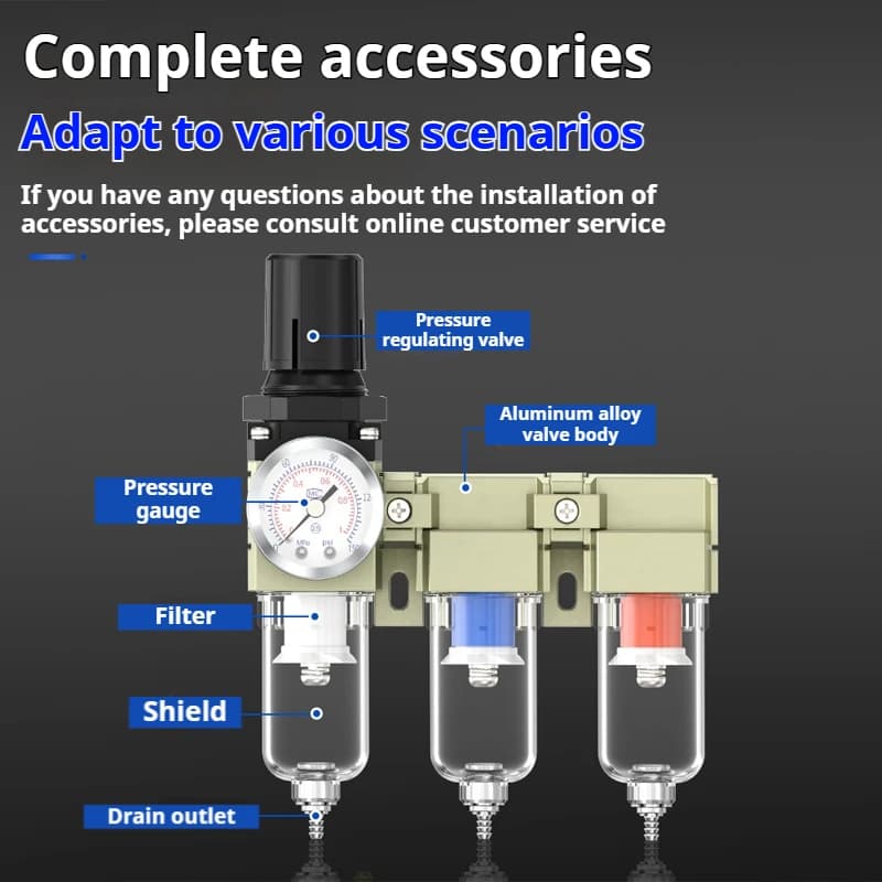 Air Compressor Filter | Multi-Stage Oil-Water Separator | 1/4 to 3/4 NPT Fittings - Thumbnail 2