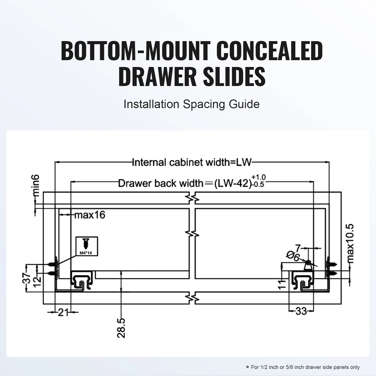 Soft-Close Drawer Slides | Full-Extension Ball Bearing Slides | Heavy-Duty Steel Glides - Thumbnail 5