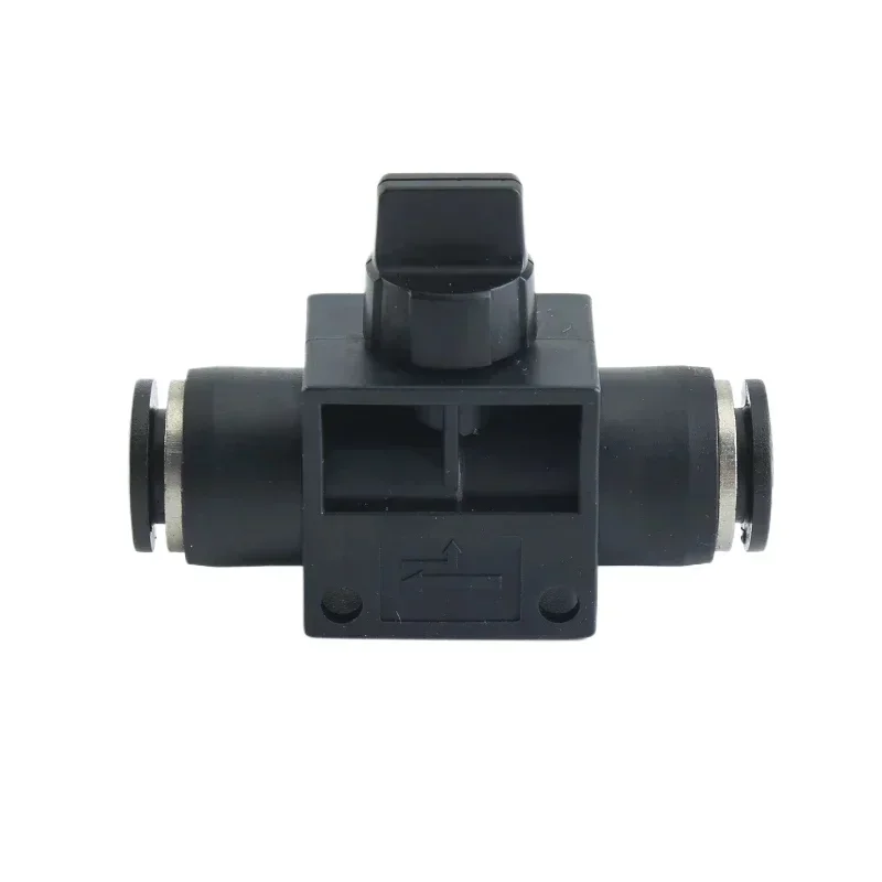 HEBAI Black Pneumatic Fittings Connector Set for 3mm to 16mm PU air tubing, featuring quick-disconnect push-to-connect design.