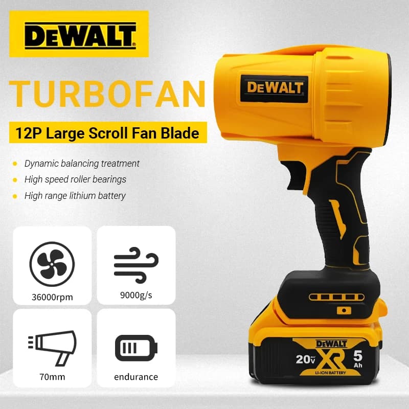 DeWalt 20V MAX Cordless Blower | High-Velocity 30,000 RPM Turbo Fan | Worksite & Garage Dust & Debris Cleanup Tool - Thumbnail 2