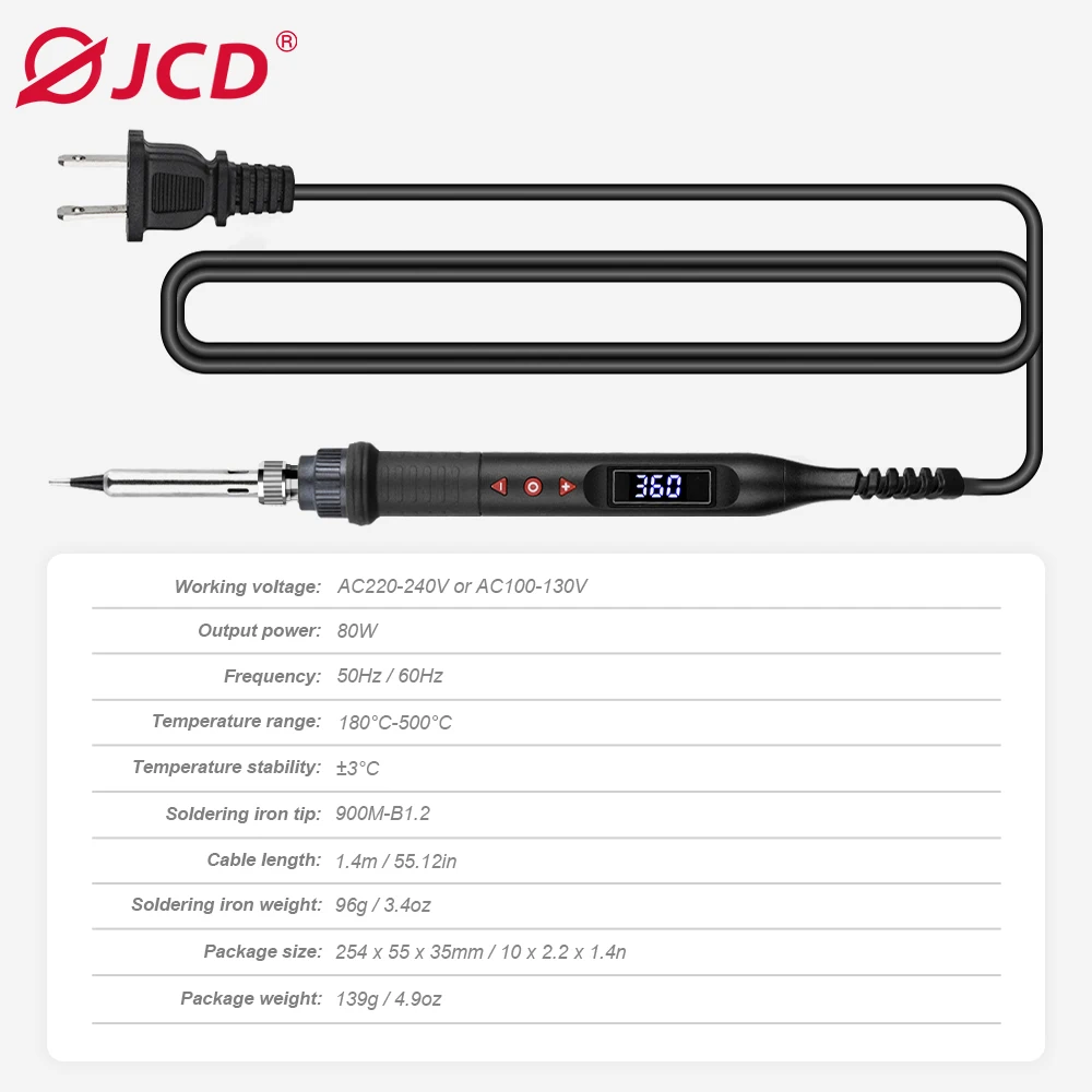 Digital Soldering Iron | 80W Adjustable Temperature | LCD Display Tool - Thumbnail 5