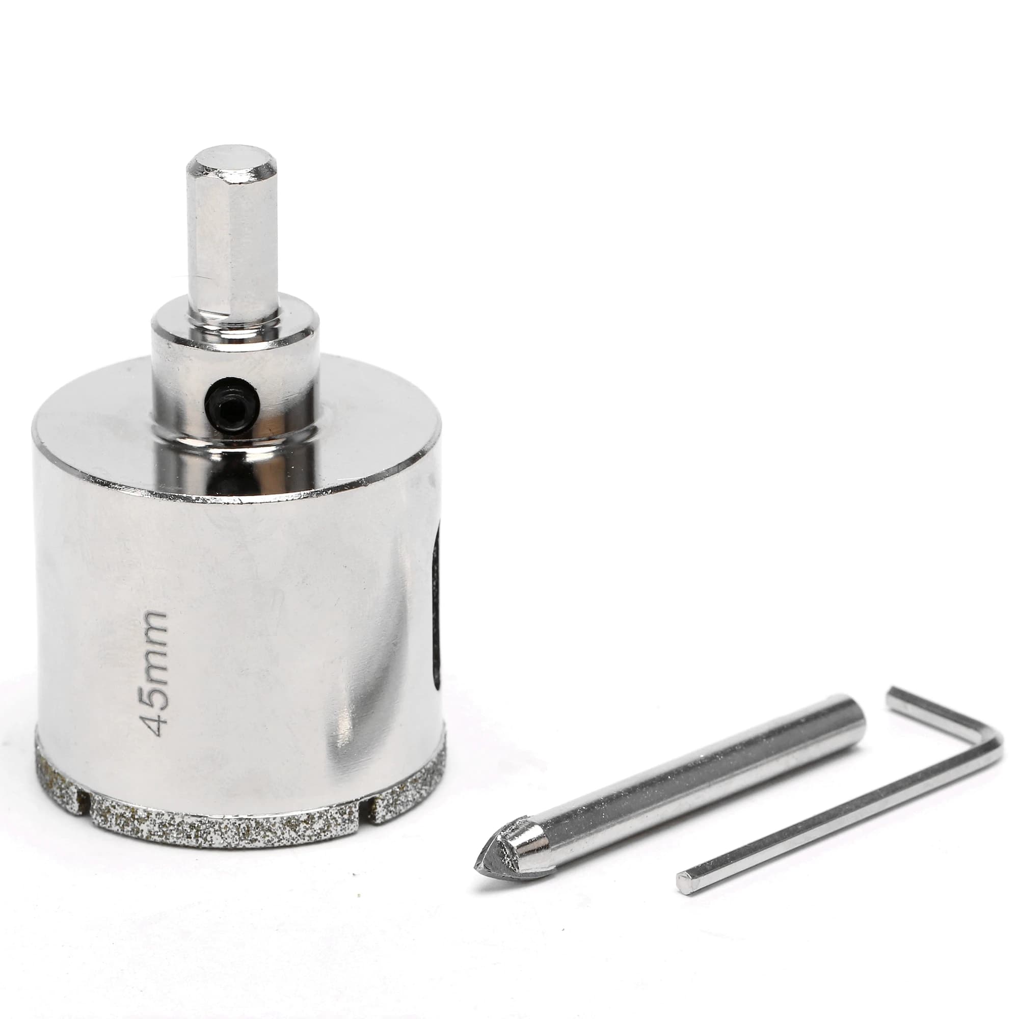 Diamond Hole Saw Kit | 18-125mm Core Bits for Granite, Stone & Glass | Hex Shank Drill Tool - Thumbnail 2