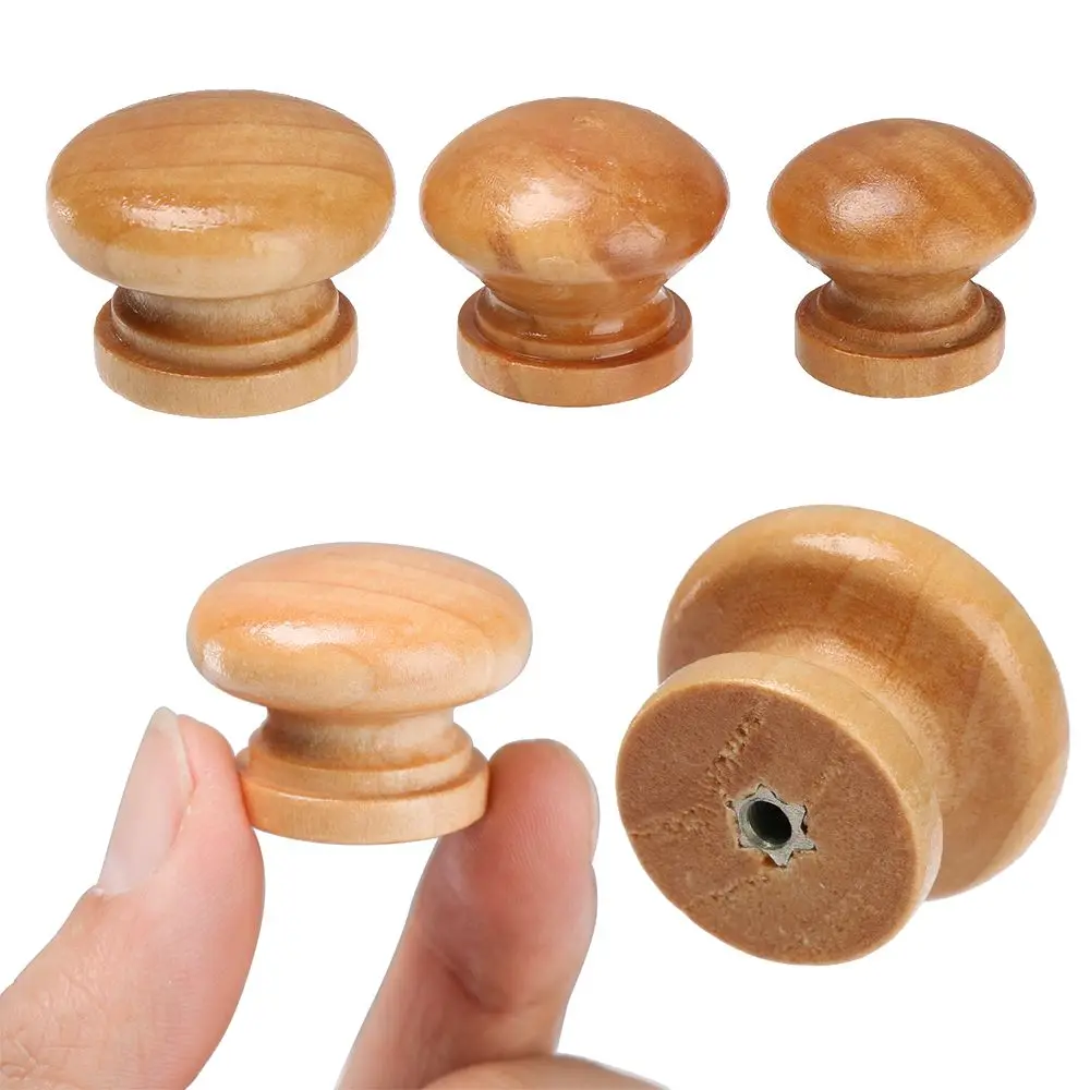 Wooden Cabinet Knobs | 10pcs Round Drawer Handles | Wardrobe & Furniture Door Pulls - Thumbnail 3