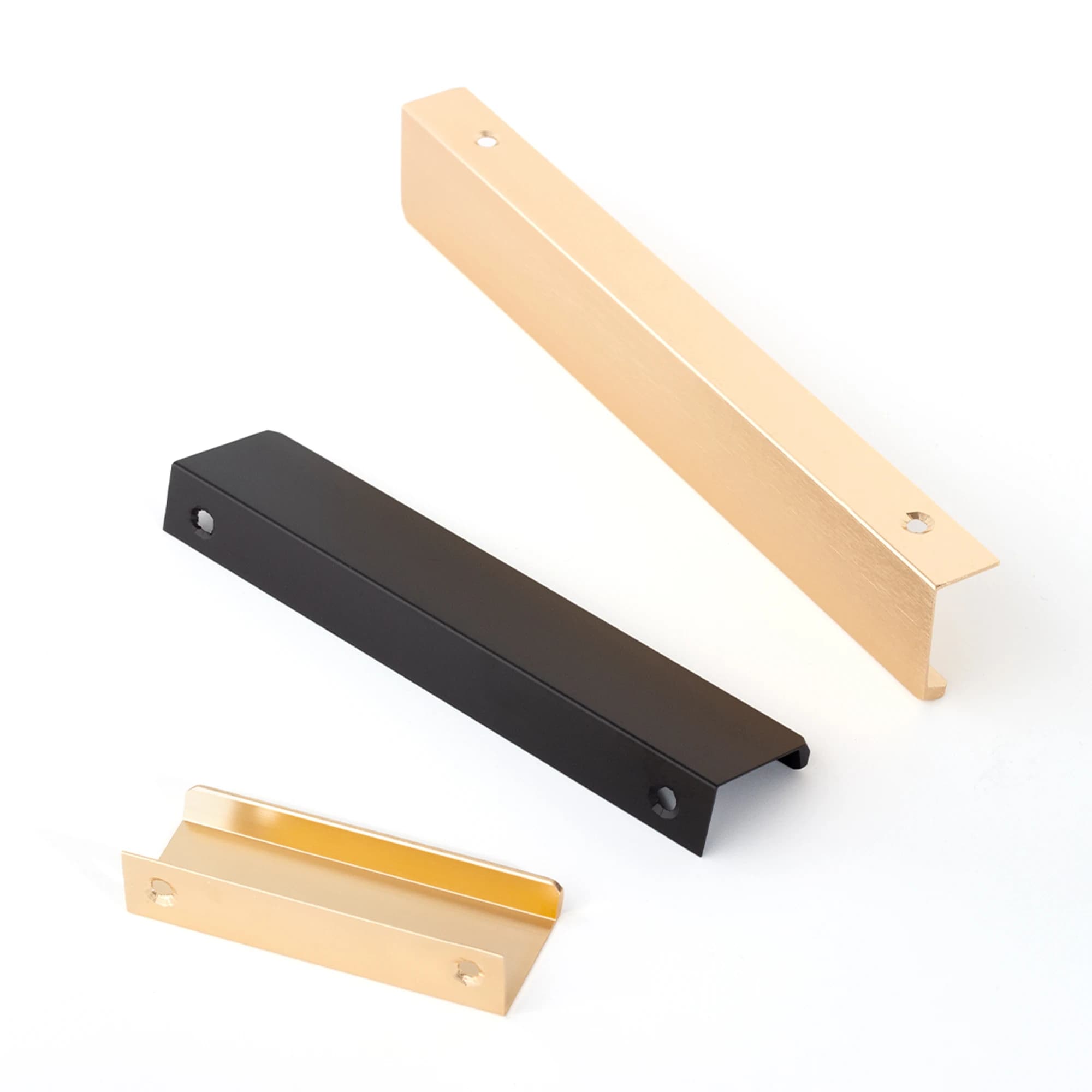 Drawer Handles | 2PCS Invisible Edge Pulls | Golden & Black Aluminum Alloy - Thumbnail 4