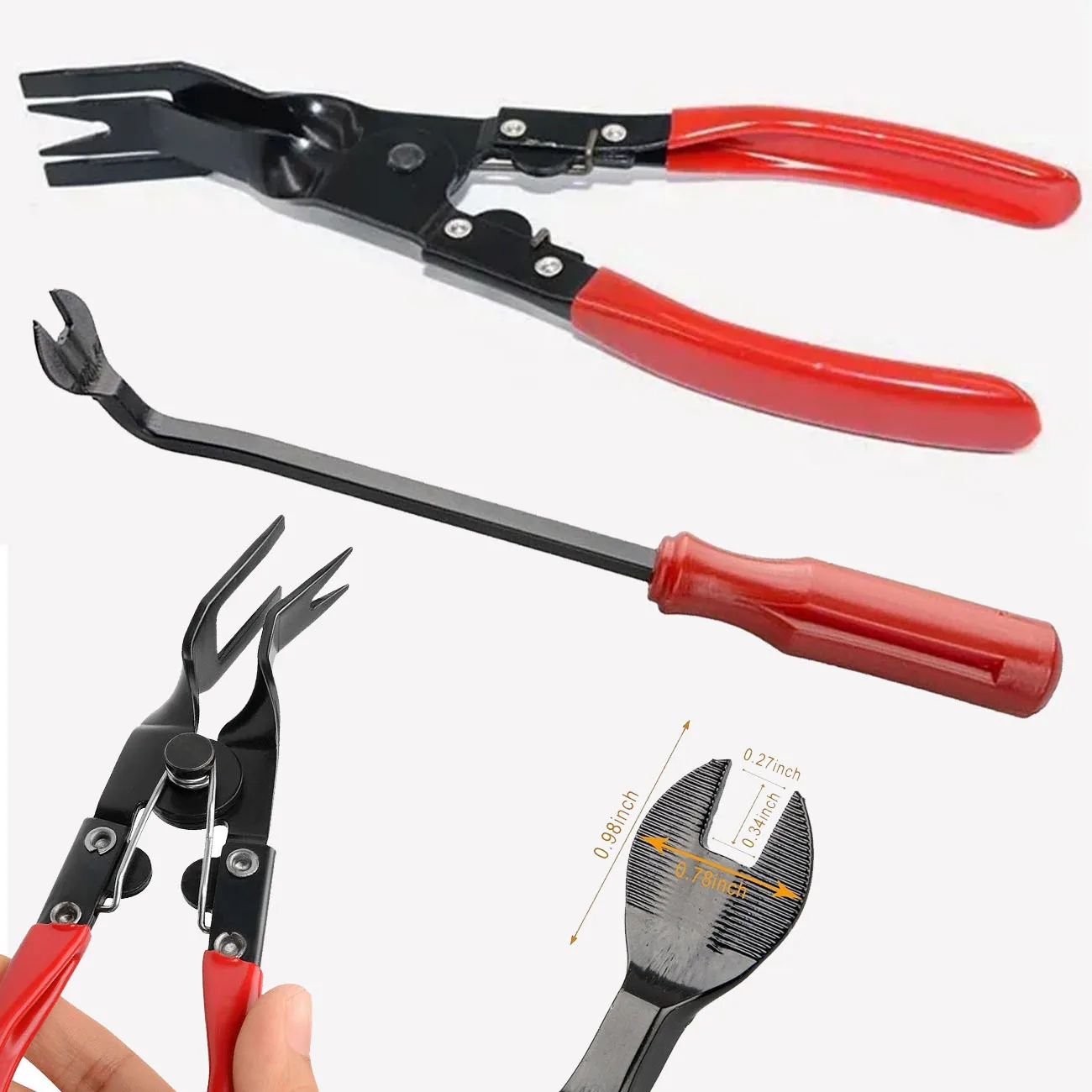 Trim Clip Removal Pliers | Headlight & Door Panel Tool | Plastic Rivet Disassembly Kit - Thumbnail 2