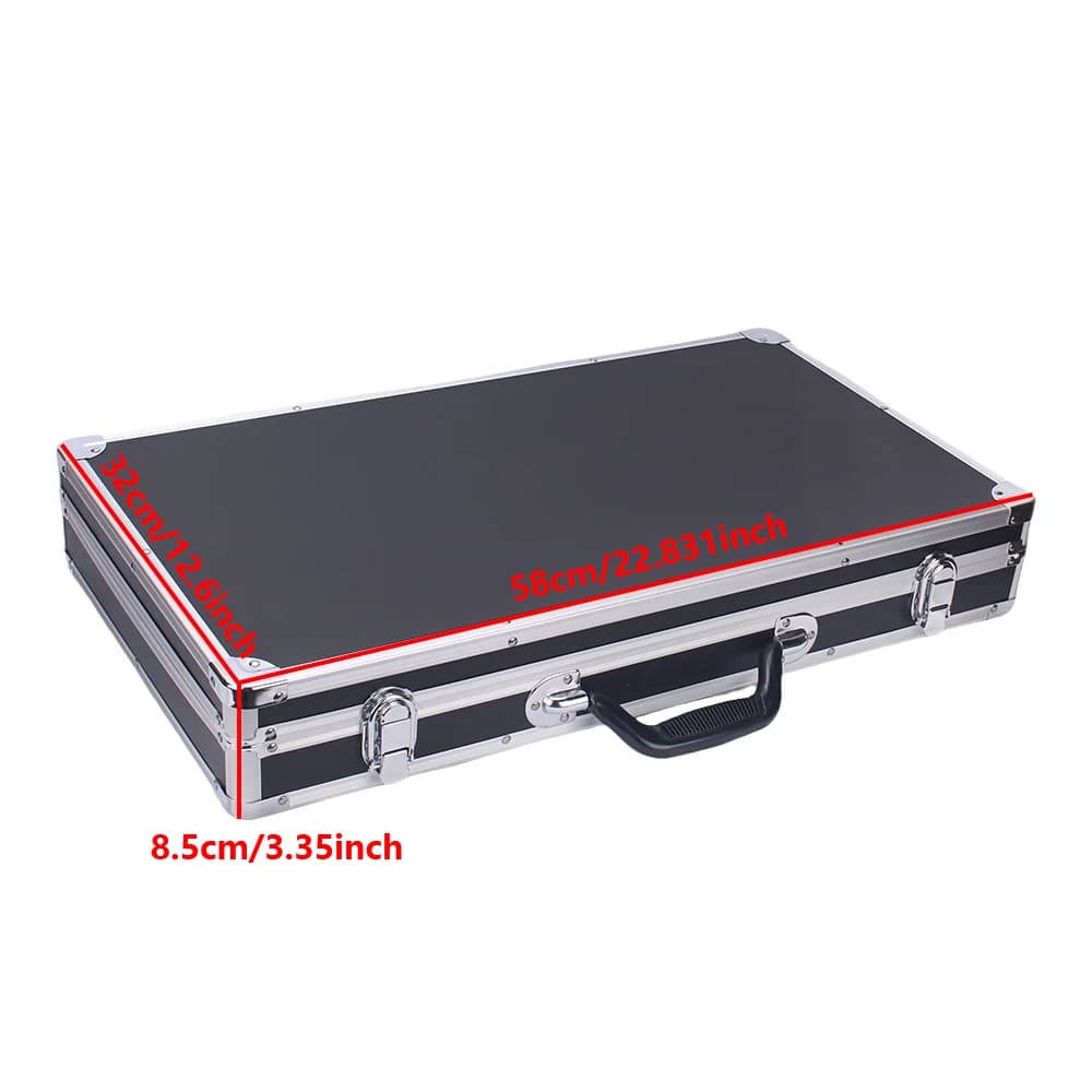 Capacity Aluminum Toolbox | 58x32x8.5cm Pro Equipment Case | Heavy-Duty Portable Mechanic Suitcase - Thumbnail 3