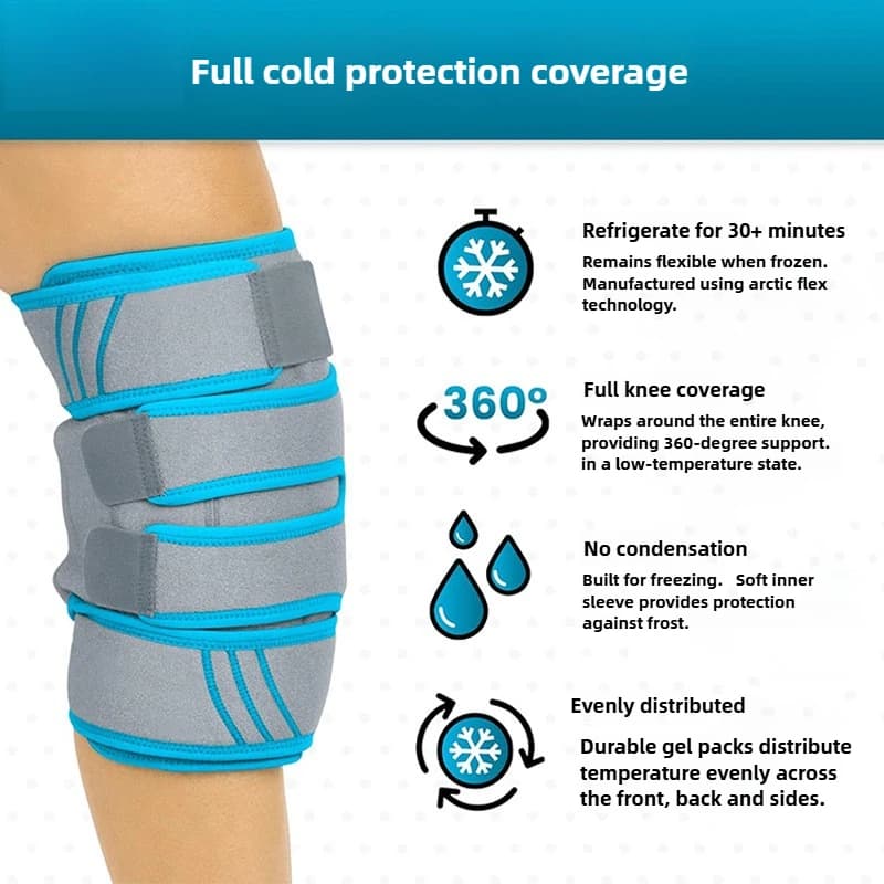 Knee Support Brace | Hot & Cold Therapy Gel Pack | Universal Fit for Sports & Recovery - Thumbnail 7