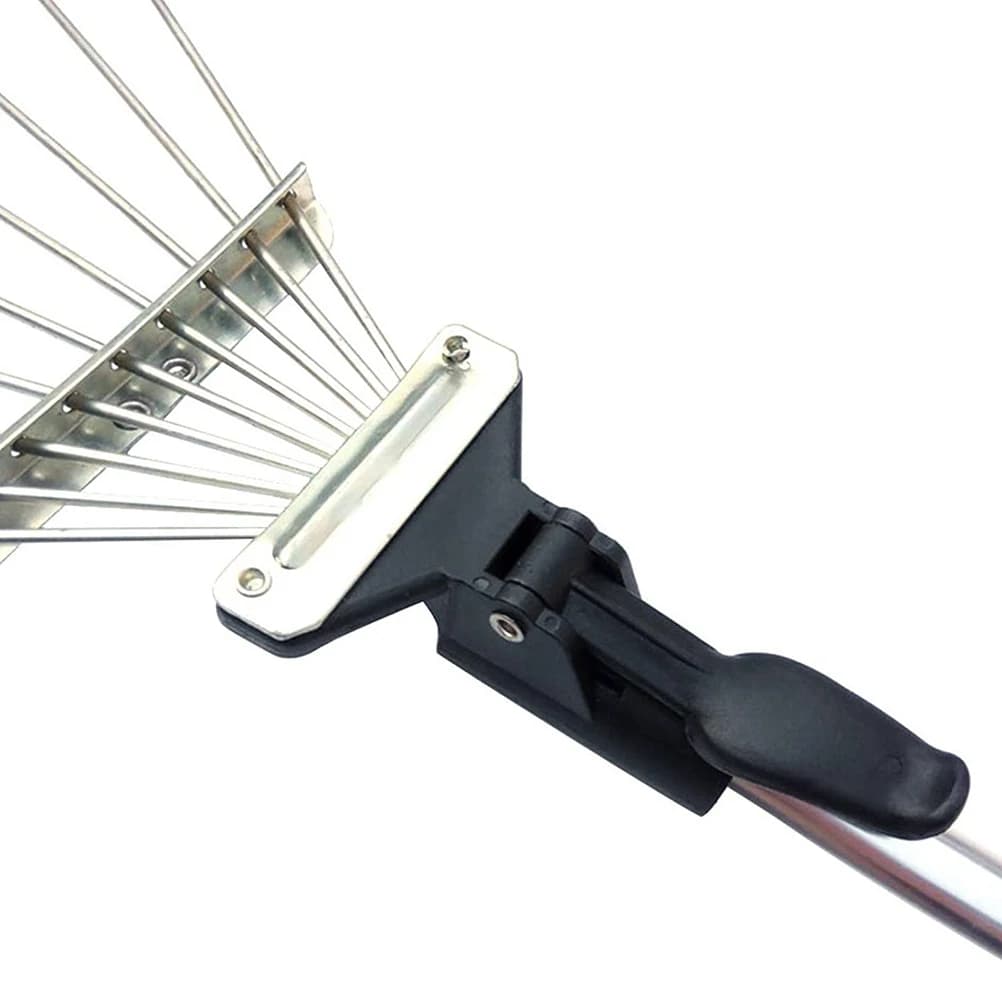 Multi-Toothed Metal Garden Rake | E2 Adjustable Telescopic Design | For Hay, Grass & Deciduous Leaves - Thumbnail 4