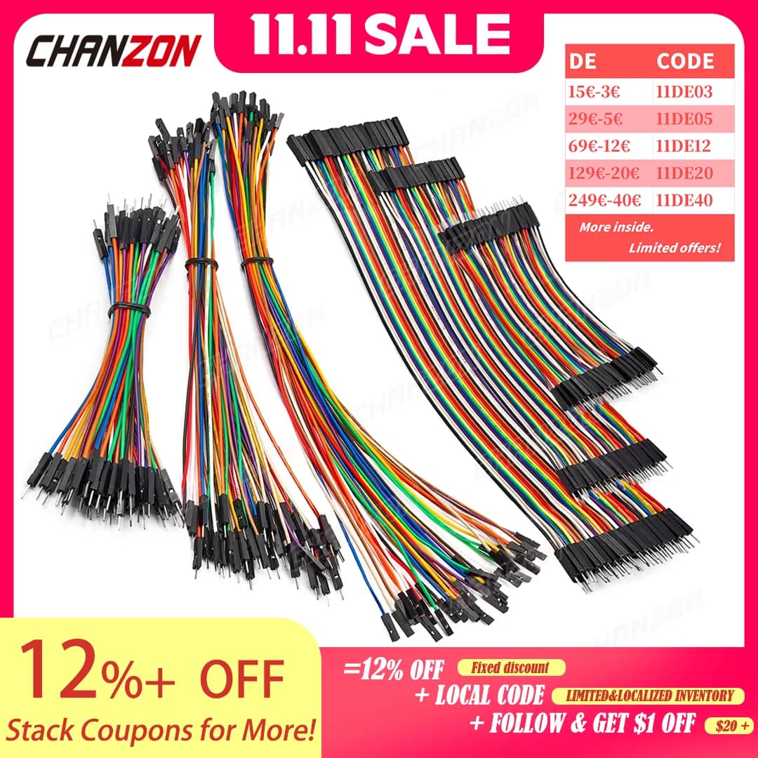 Jumper Wire Kit for Arduino & Breadboards | 24AWG Copper | 10cm-30cm Male/Female Set - Thumbnail 2