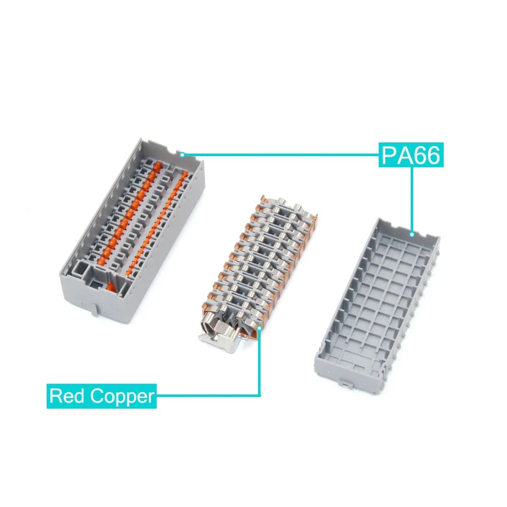 DIN Rail Terminal Blocks | 2.5mm² Push-In Wire Connectors for Reliable Branching & Measurement - Thumbnail 3