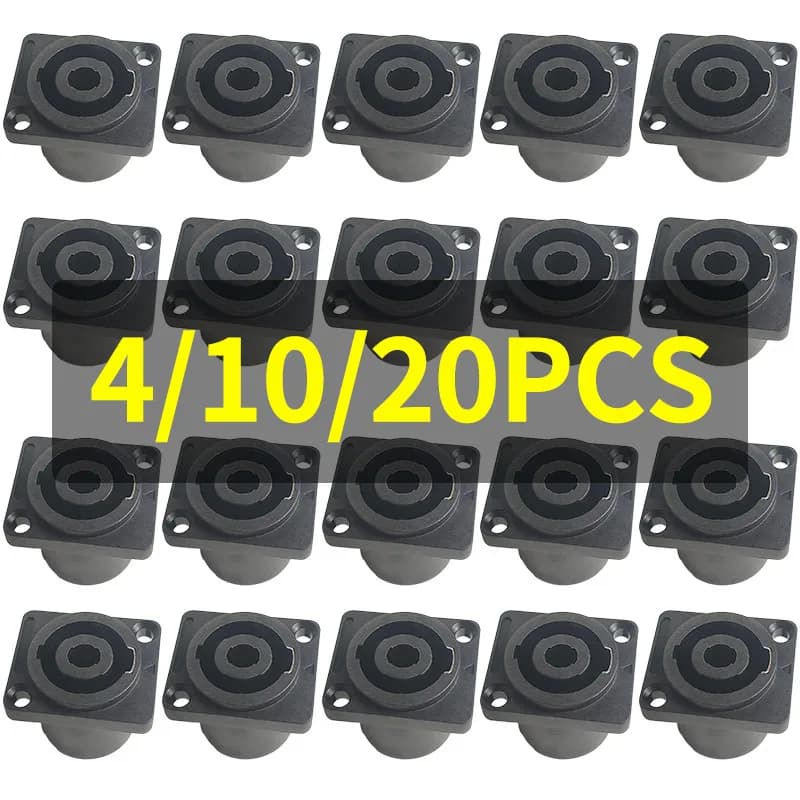 4-Pin Panel Mount Connector | Neutrik-Style Locking Socket for Rack & Amplifier - Thumbnail 2