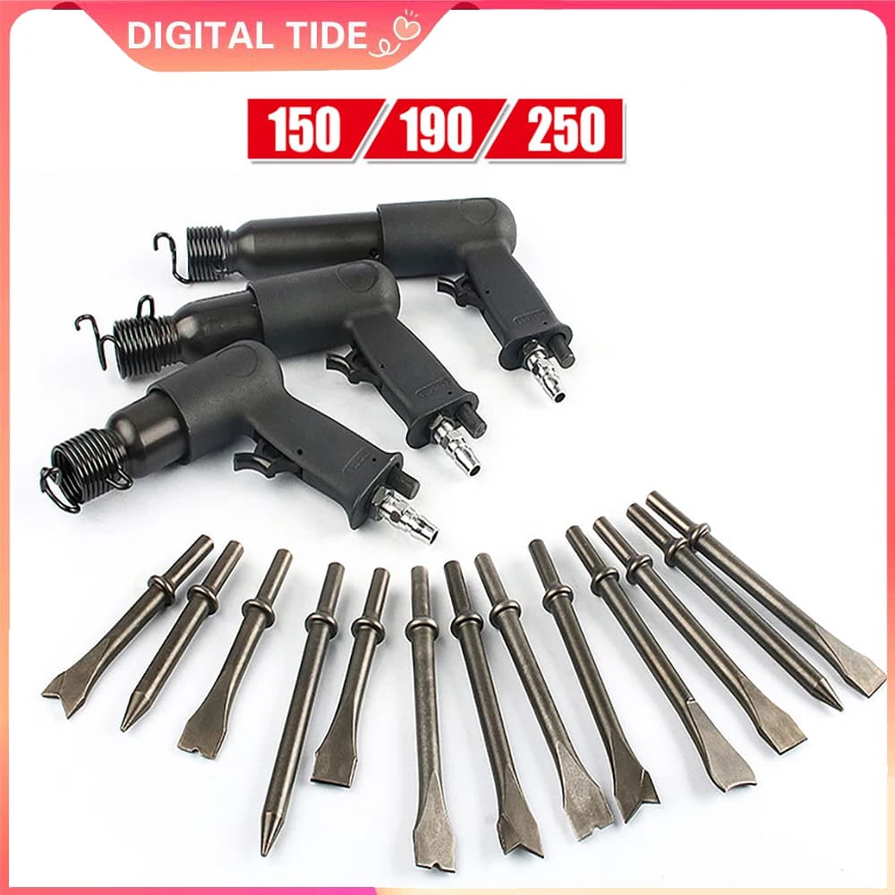 Pneumatic Air Hammer & Chisel Set | 150mm & 190mm Tools | Industrial-Grade Demolition Kit - Thumbnail 2