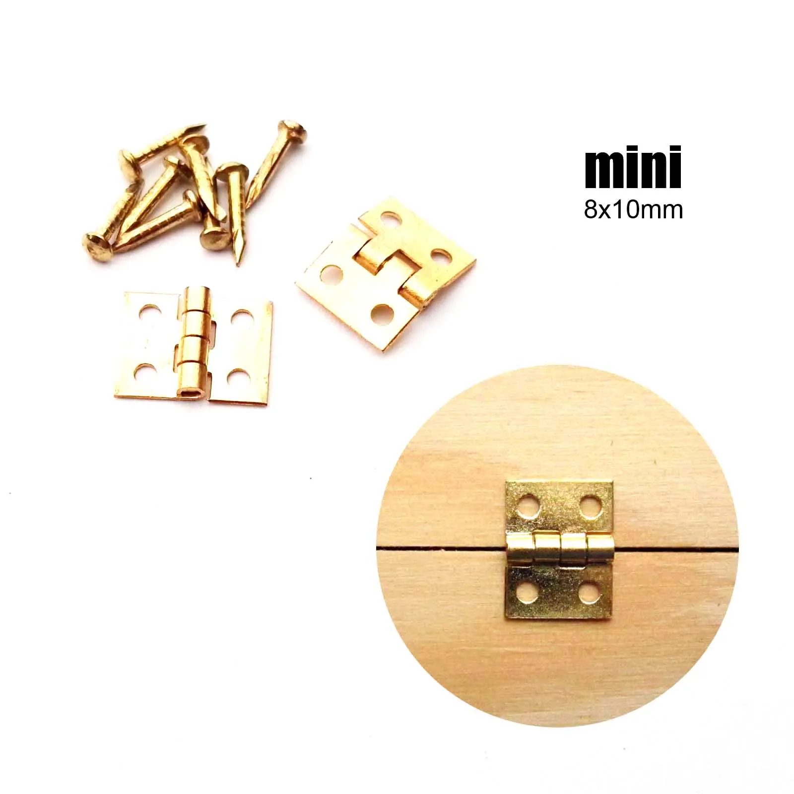 Cabinet Door Hinges | 12pcs 4-Size Set | For Jewelry Chest, Music Box & Dollhouse - Thumbnail 3