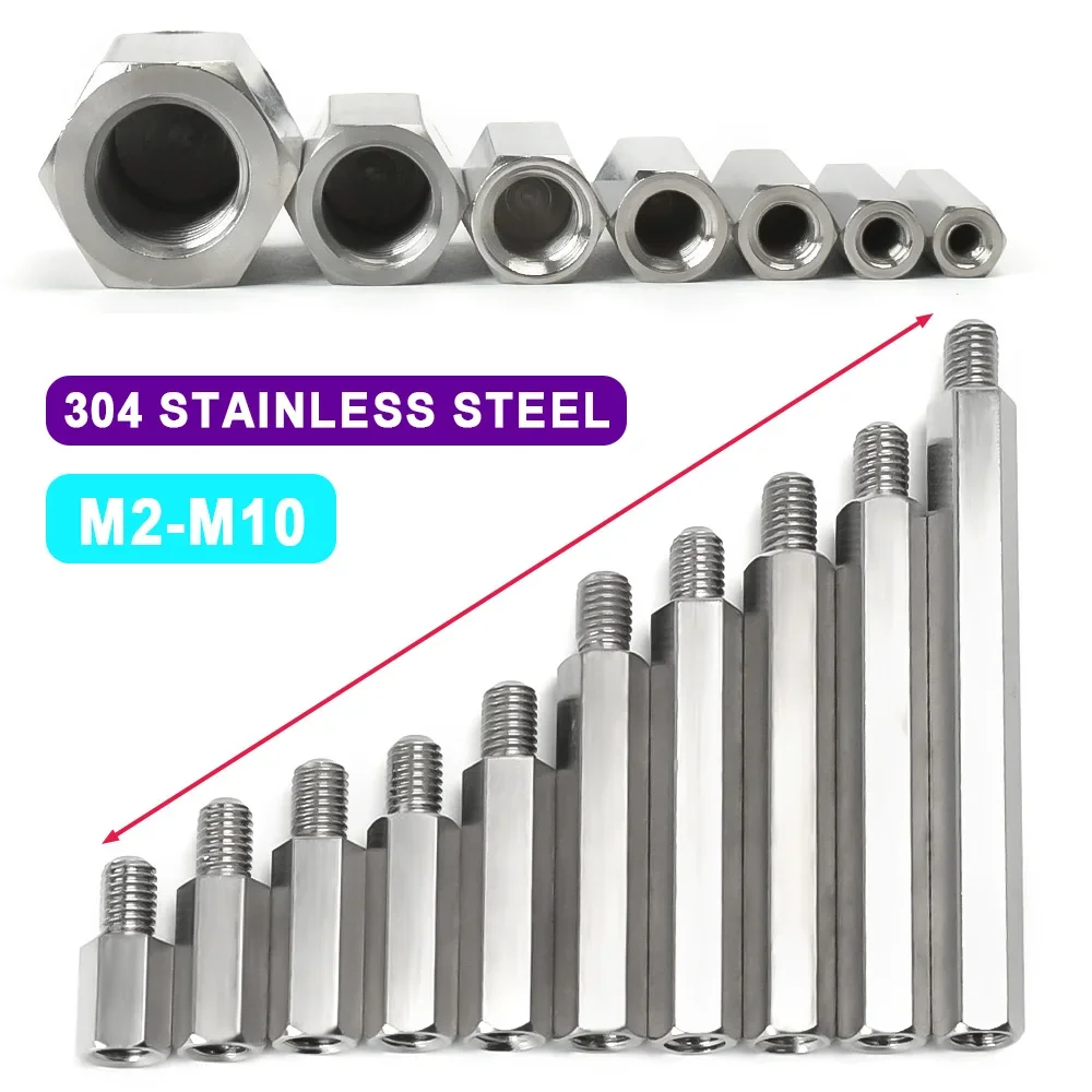 304 Stainless Steel PCB Standoffs | Male Female Hex Spacers | M2 M3 M4 M5 M6 Sizes - Thumbnail 4