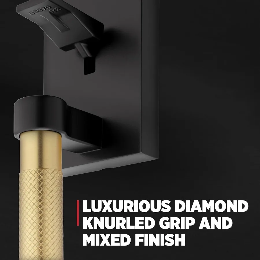 Door Handleset with Deadbolt | Matte Black & Satin Brass | Reversible Lever Entry Lock - Thumbnail 3