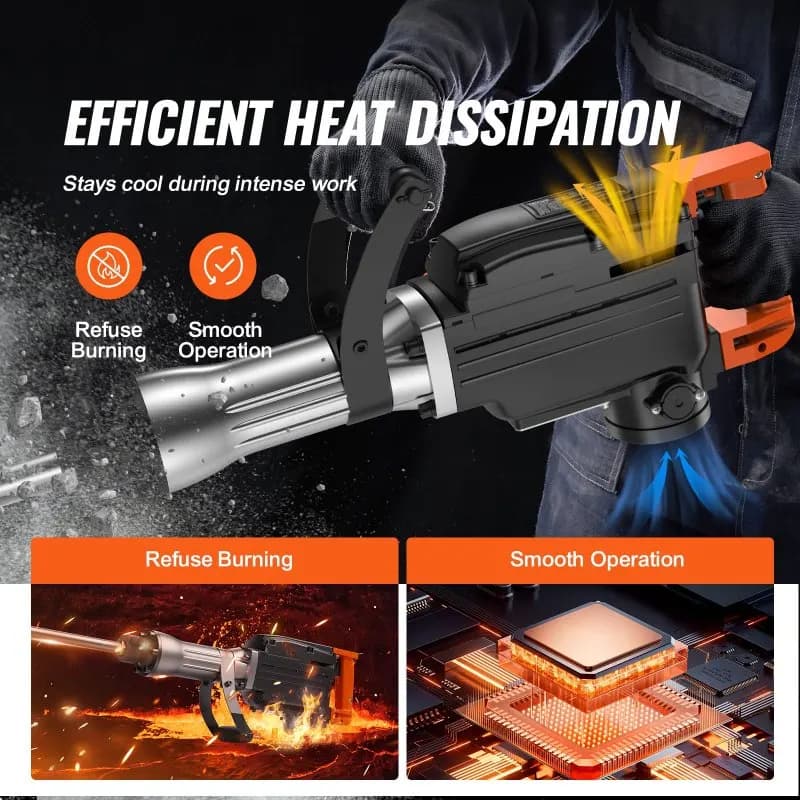 Demolition Hammer | 1350 BPM Concrete Breaker | Heavy-Duty Electric Jackhammer - Thumbnail 3
