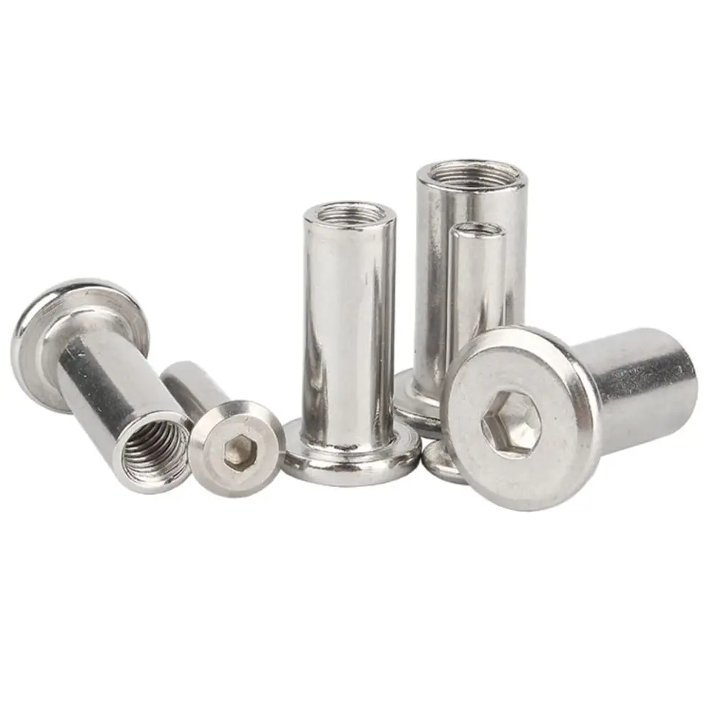 304 Stainless Steel Barrel Nuts | M2-M10 Hex Socket Insert | Furniture & TV Mount Fasteners - Thumbnail 5