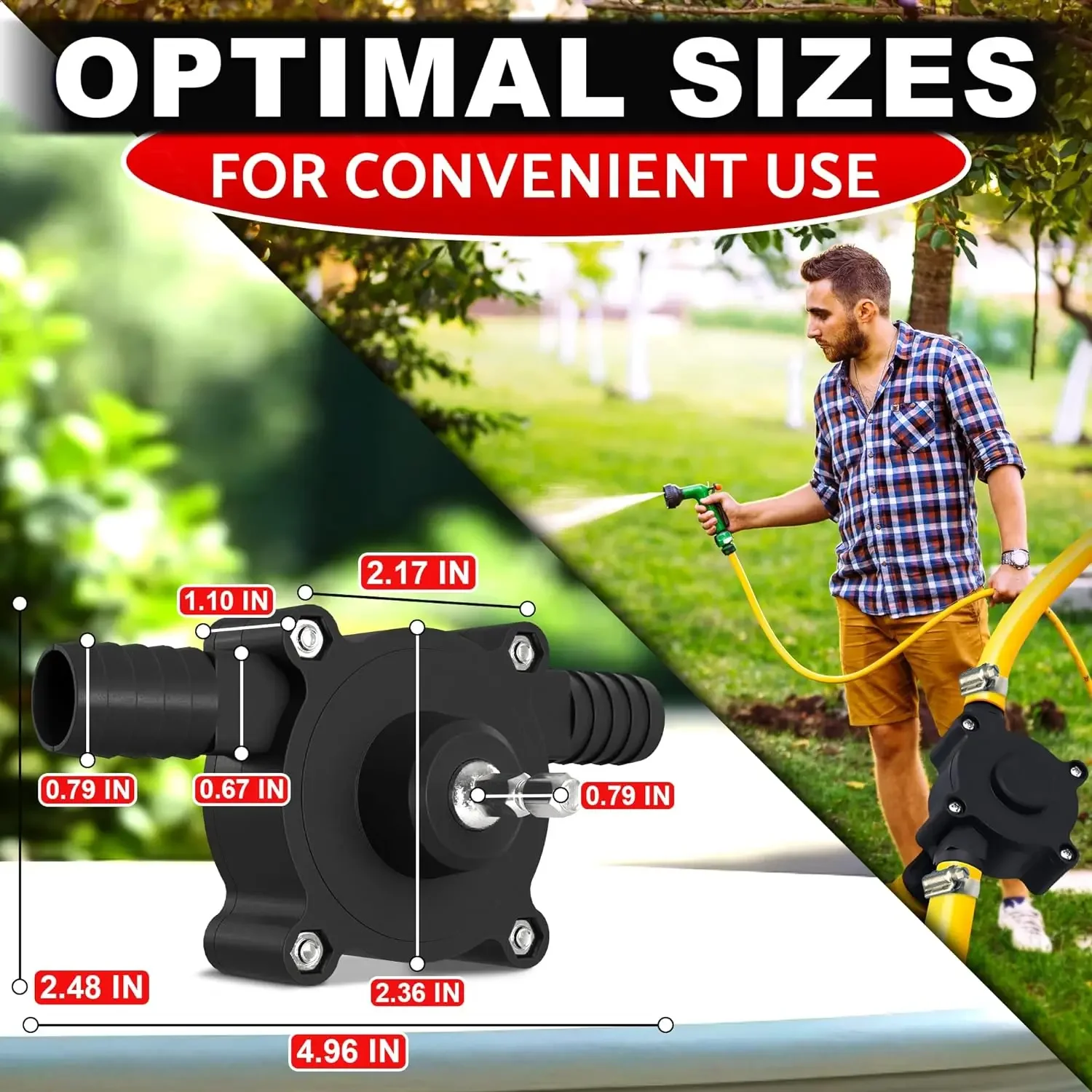 Electric Drill Water Pump | Self Priming Liquid Transfer | Small Household & Garden Outdoor Tool - Thumbnail 6