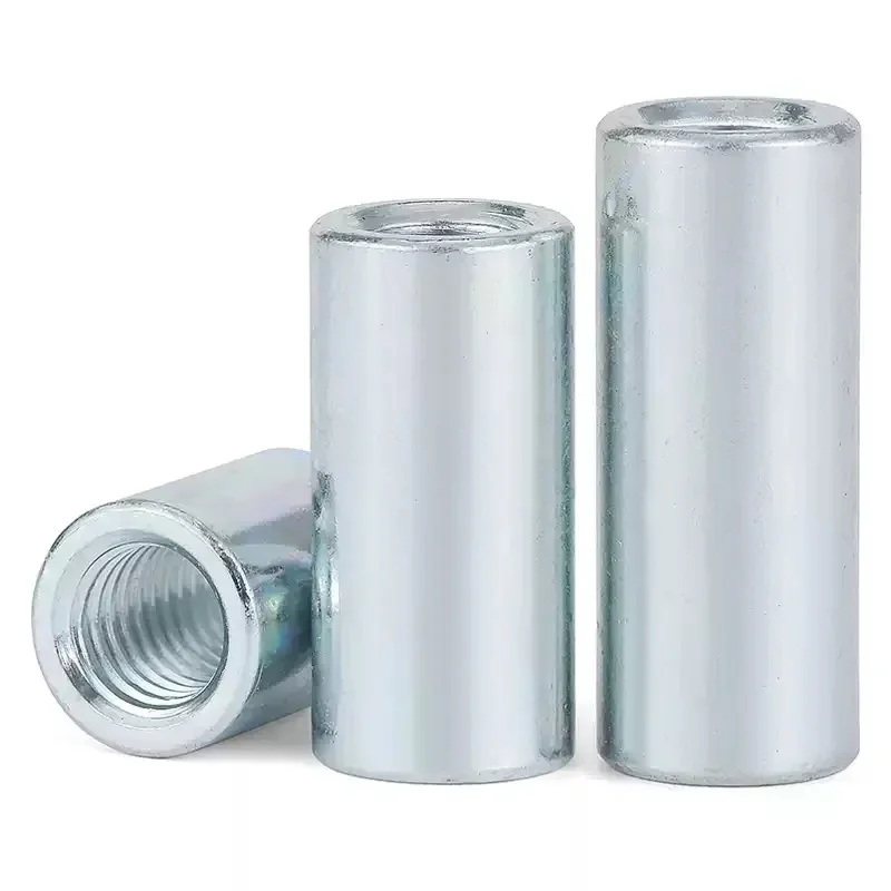 Cylindrical Nuts | Galvanized Carbon Steel | M6-M12 Screw Rod Joint - Image 1