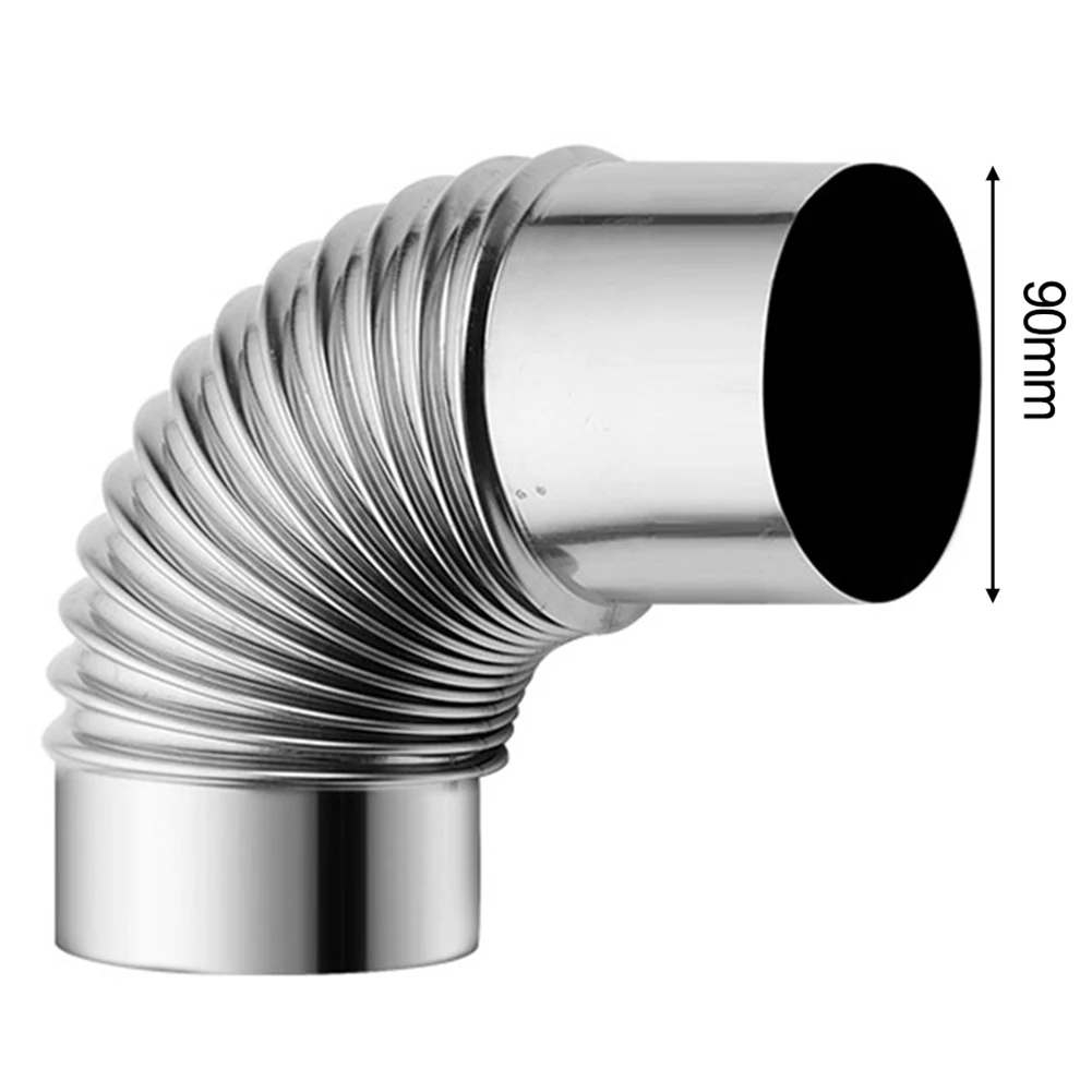 90° Stove Pipe Elbow | Heavy-Duty Stainless Steel Chimney Liner for Wood Stoves & Camping - Thumbnail 3