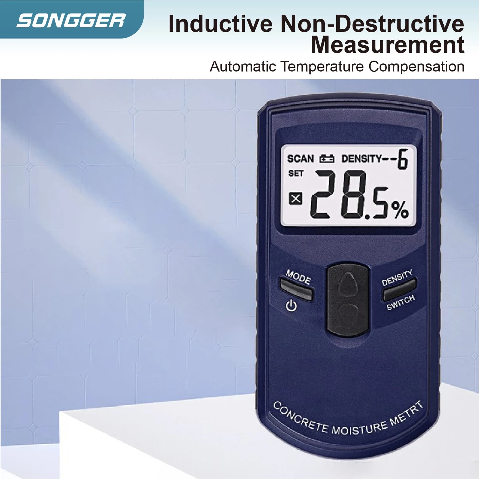 Concrete Moisture Meter: Non-Destructive Wall & Floor Scanner with LCD Alarm - Thumbnail 3