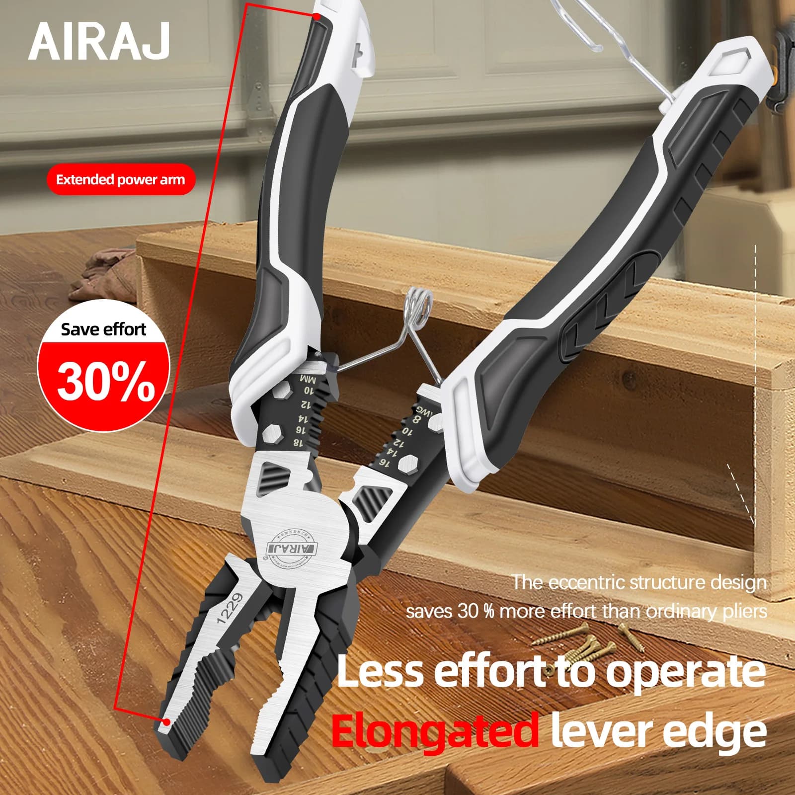 8-Inch Diagonal Pliers Set | Multi-Tool for Electrical & Precision Wire Work | 3-Piece Hardware Kit - Thumbnail 4