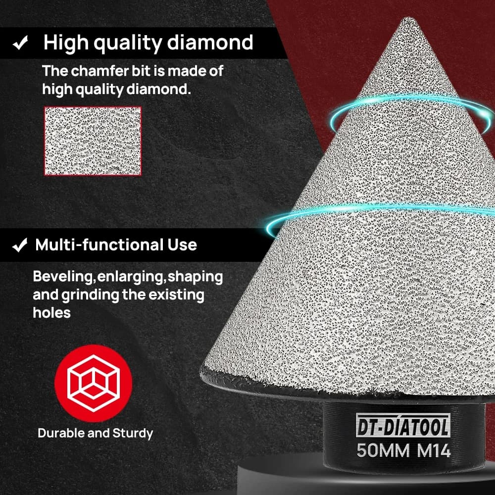 Diamond Chamfer Bit | Precision Tile & Porcelain Beveling | Premium Hole Saw Milling Tool - Thumbnail 4