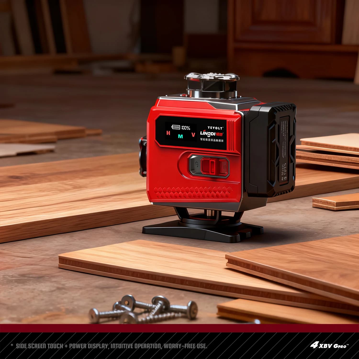 16-Line Laser Level | Red/Green Beam Options | 360° Rotatable Base & Touch Panel - Thumbnail 3
