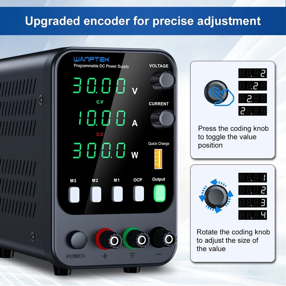Adjustable DC Power Supply | 30V 5A Lab-Grade Precision | Digital Display & Memory Function - Thumbnail 2