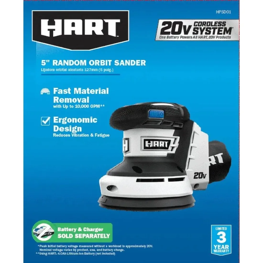 20V Cordless Random Orbit Sander | Includes Dust Bag | Battery Sold Separately - Thumbnail 3