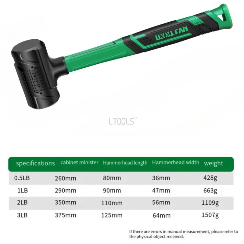 Shockproof Rubber Mallet | Non-Elastic with Built-in Steel Ball | Anti-Slip Woodworking & General Use - Thumbnail 6