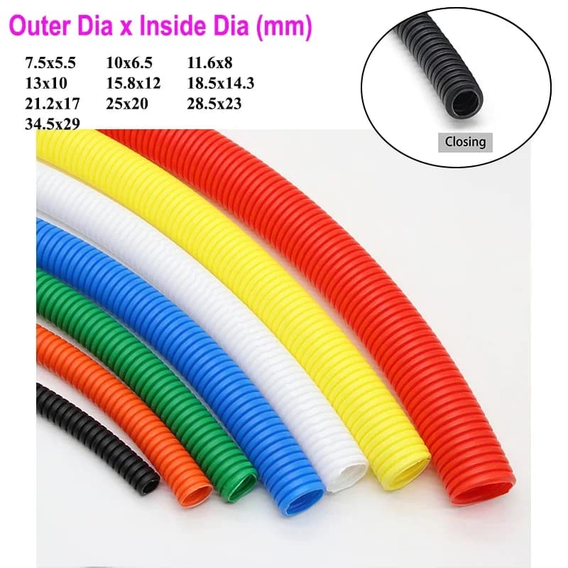 Split Loom Cable Sleeve | Flexible Wire Conduit | 1/5/10M Lengths for Harness Protection - Thumbnail 2